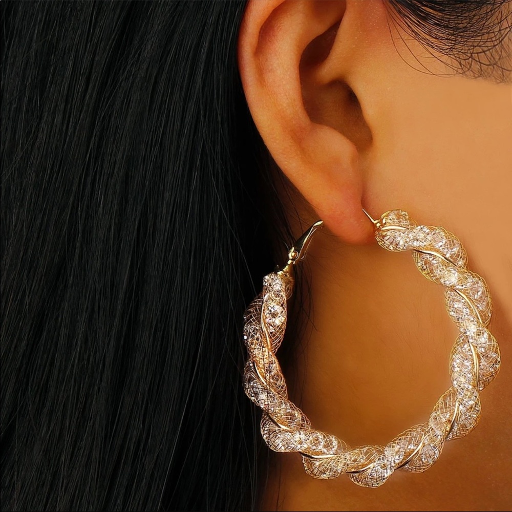Gold Plated Spiral Hoop Earrings